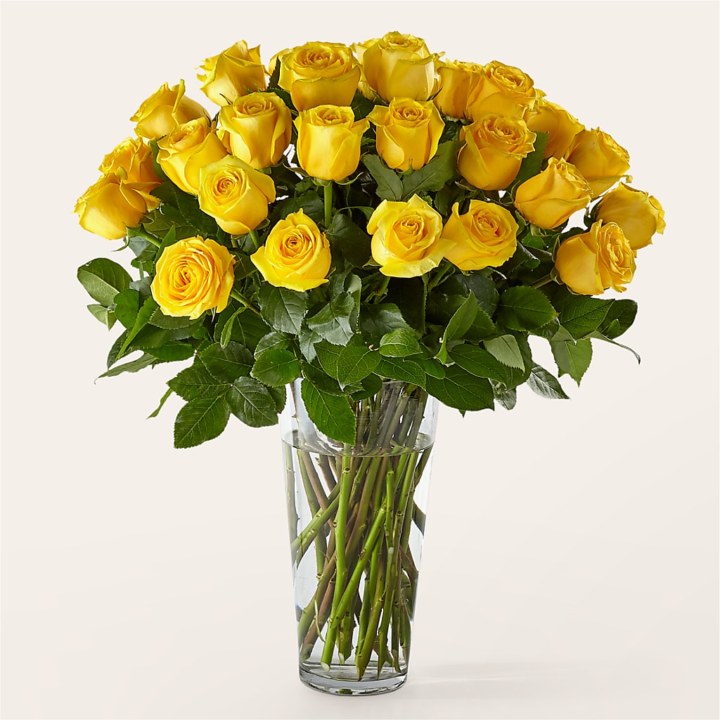 Long Stem Yellow Rose Bouquet – TAMMIE'S COUNTRY FLORIST, Hurlock MD