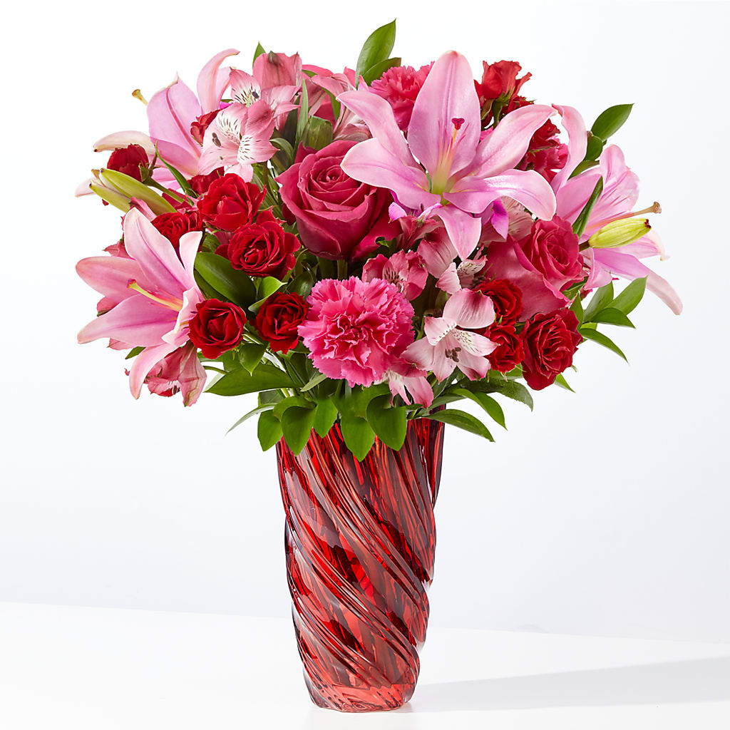 In Love Bouquet with Luxe Swirl Vase – TAMMIE'S COUNTRY FLORIST, Hurlock MD