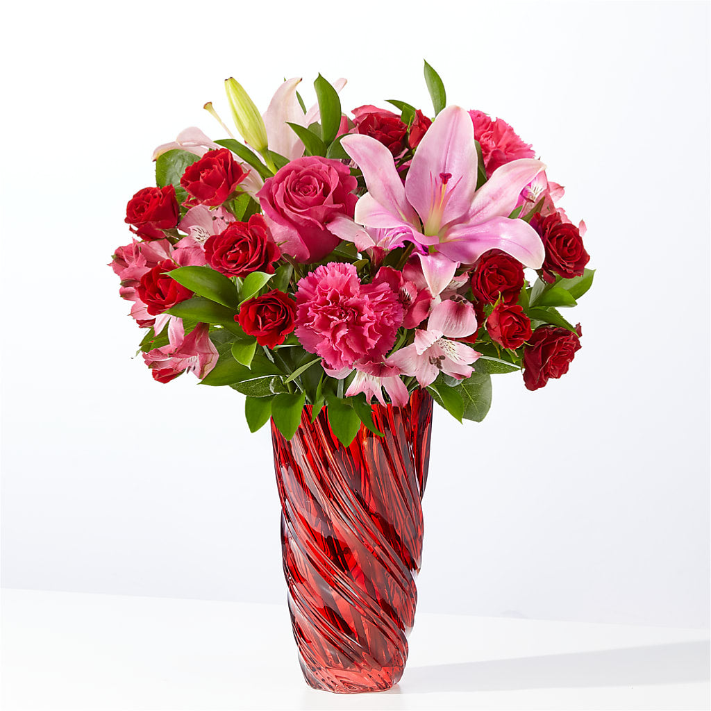 In Love Bouquet with Luxe Swirl Vase – TAMMIE'S COUNTRY FLORIST, Hurlock MD