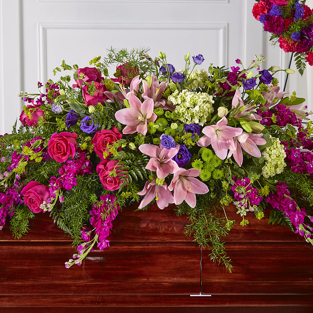 Radiant Tribute Casket Spray – TAMMIE'S COUNTRY FLORIST, Hurlock MD