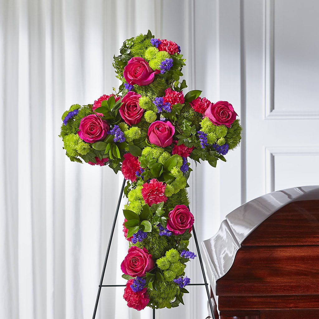 Tribute Rose Floral Cross – TAMMIE'S COUNTRY FLORIST, Hurlock MD