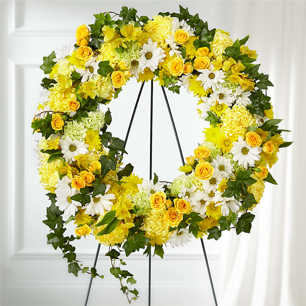 Golden Remembrance Wreath – TAMMIE'S COUNTRY FLORIST, Hurlock MD