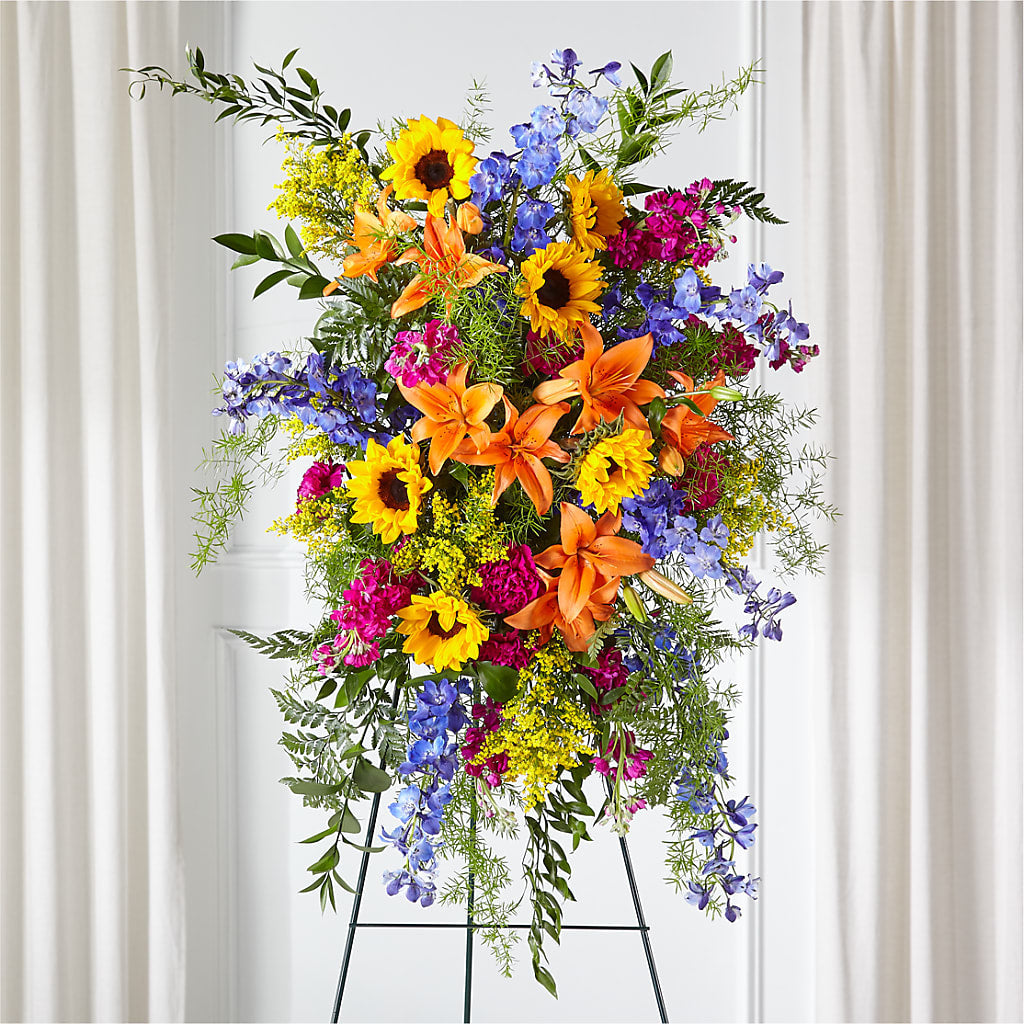 Sunlit Memories Standing Spray (Standard) – TAMMIE'S COUNTRY FLORIST, Hurlock MD