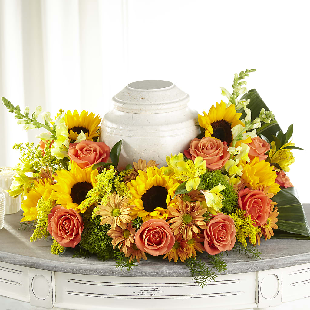 Faithful Sunflower Cremation Adornment – TAMMIE'S COUNTRY FLORIST, Hurlock MD