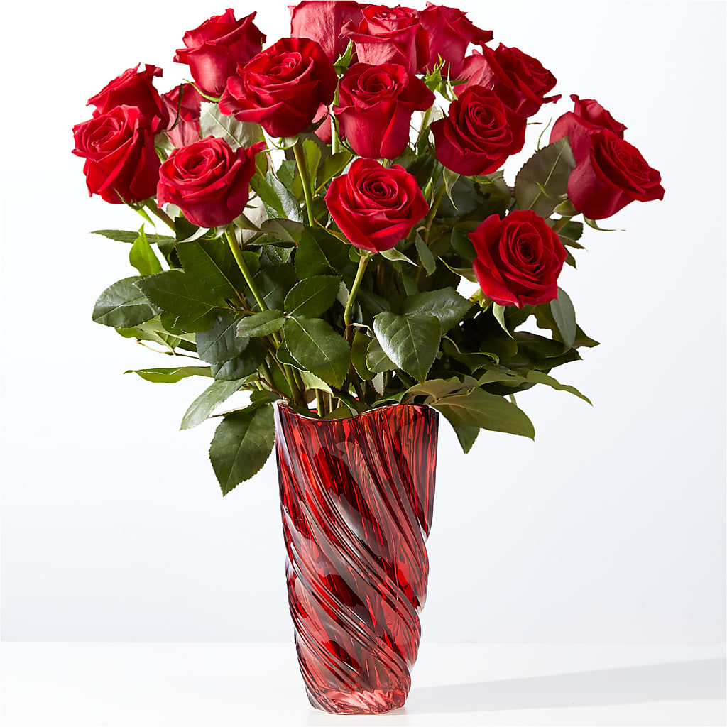 Classic Love Red Rose Bouquet with Luxe Swirl Vase – TAMMIE'S COUNTRY FLORIST, Hurlock MD