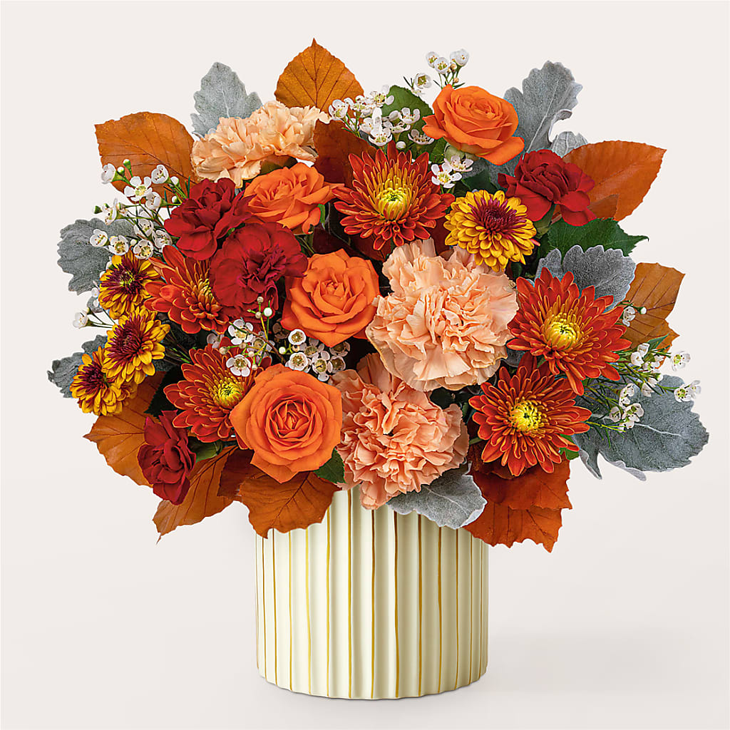 Merlot Bouquet with Ivory Vase – TAMMIE'S COUNTRY FLORIST, Hurlock MD