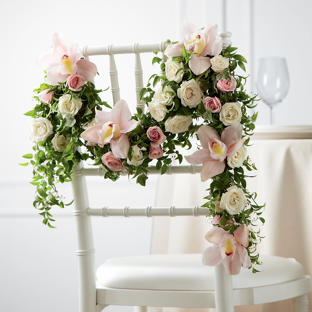 Orchid Rose Chair Décor – TAMMIE'S COUNTRY FLORIST, Hurlock MD