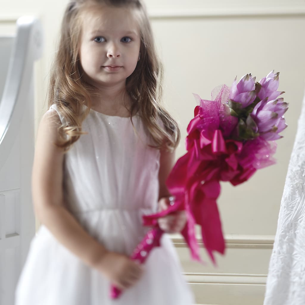 Sparkle Pink Flower Girl Bouquet – TAMMIE'S COUNTRY FLORIST, Hurlock MD