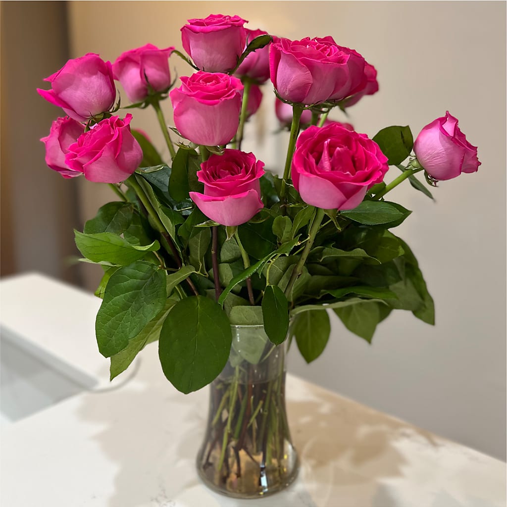 Long Stem Pink Rose Bouquet – TAMMIE'S COUNTRY FLORIST, Hurlock MD