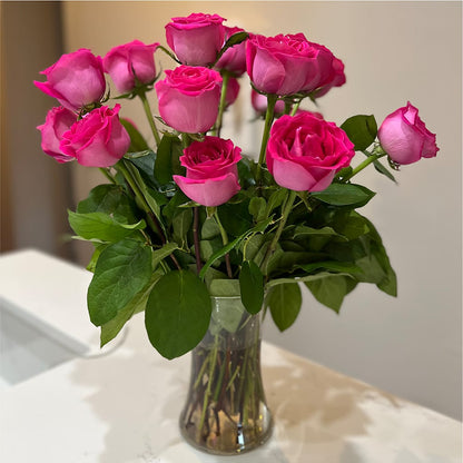 Long Stem Pink Rose Bouquet – TAMMIE'S COUNTRY FLORIST, Hurlock MD