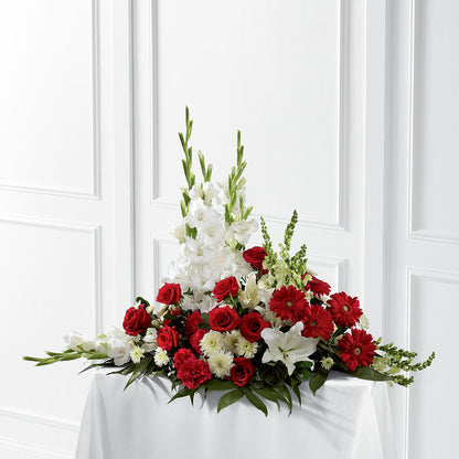 Crimson & White Arrangement – TAMMIE'S COUNTRY FLORIST, Hurlock MD