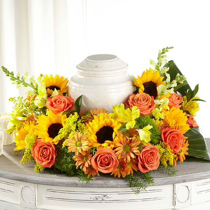 Faithful Sunflower Cremation Adornment – TAMMIE'S COUNTRY FLORIST, Hurlock MD