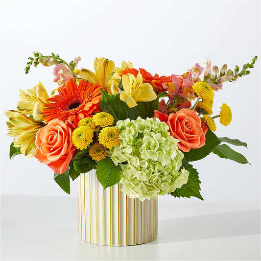 Autumn Sunshine Bouquet with Ivory Vase – TAMMIE'S COUNTRY FLORIST, Hurlock MD
