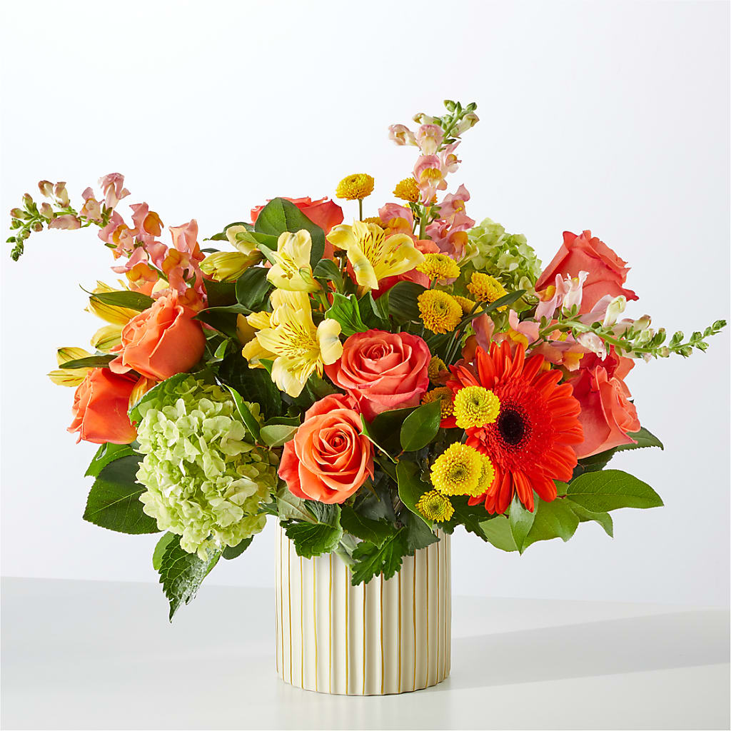 Autumn Sunshine Bouquet with Ivory Vase – TAMMIE'S COUNTRY FLORIST, Hurlock MD