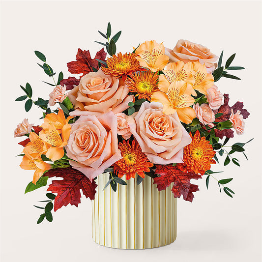 Spiced Latte Bouquet with Ivory Vase – TAMMIE'S COUNTRY FLORIST, Hurlock MD