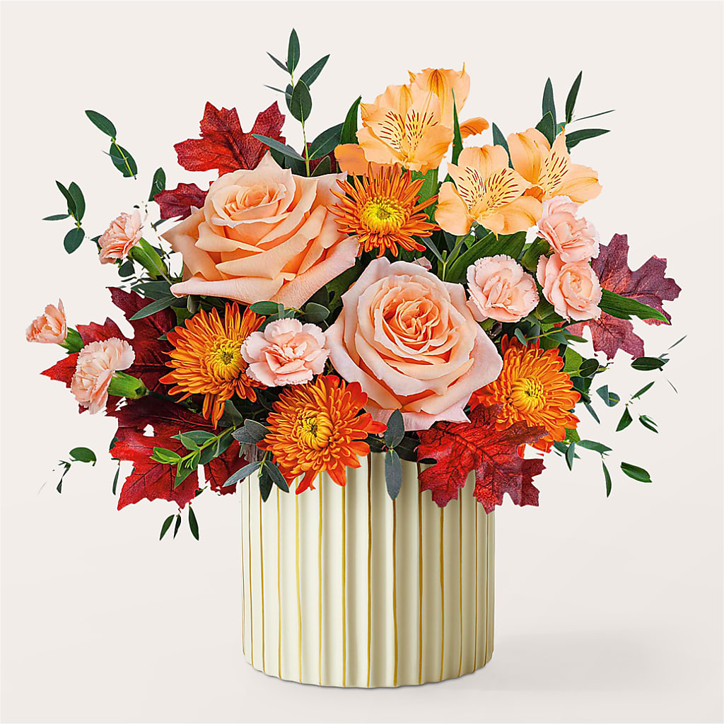 Spiced Latte Bouquet with Ivory Vase – TAMMIE'S COUNTRY FLORIST, Hurlock MD