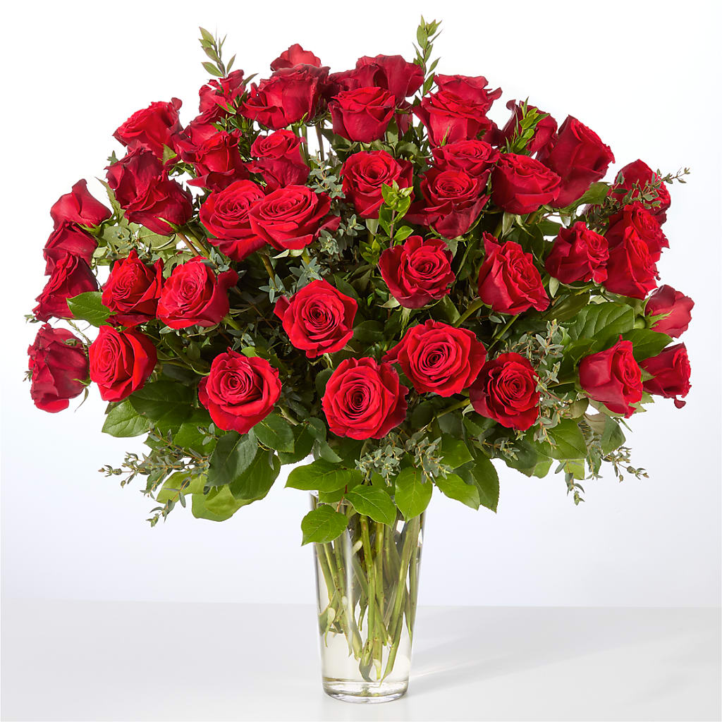 Forever Yours Fifty Stem Red Rose Bouquet – TAMMIE'S COUNTRY FLORIST, Hurlock MD