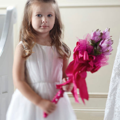 Sparkle Pink Flower Girl Bouquet – TAMMIE'S COUNTRY FLORIST, Hurlock MD